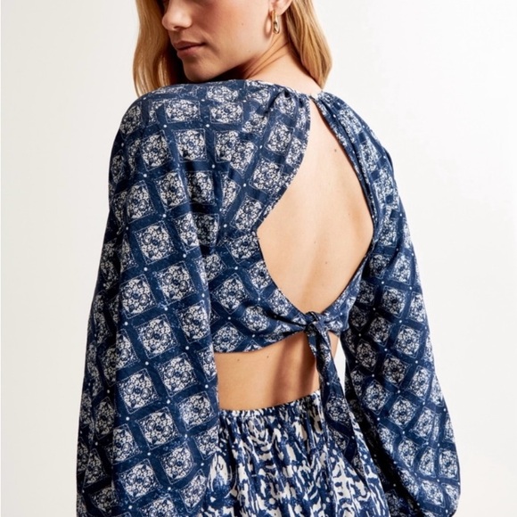 Abercrombie Blue Floral Maxi Dress - Picture 3 of 7